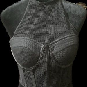 Black Charlotte Russe net top/crop top